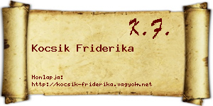 Kocsik Friderika névjegykártya